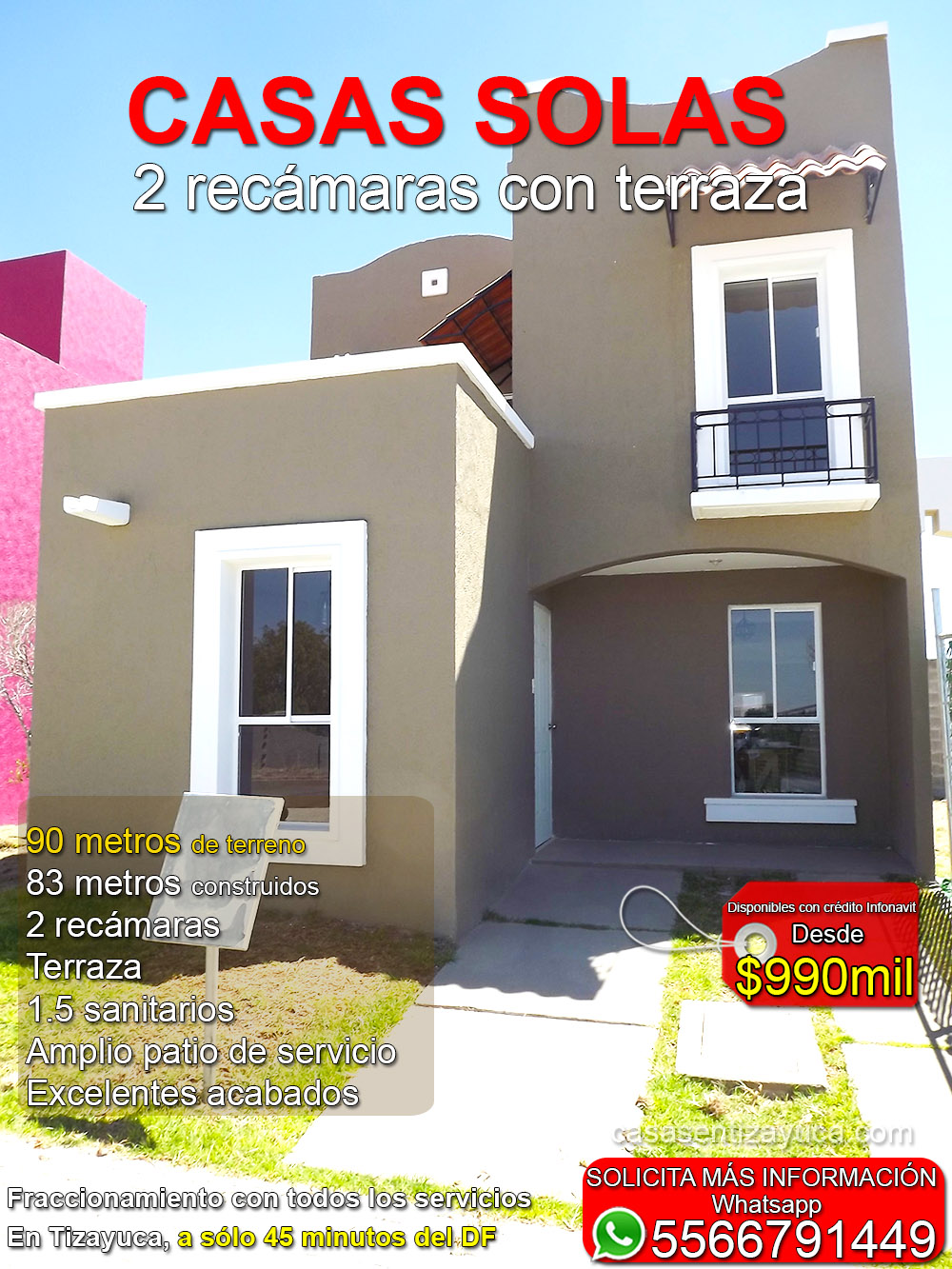 Casas en Tizayuca con crédito Infonavit desde $580,000